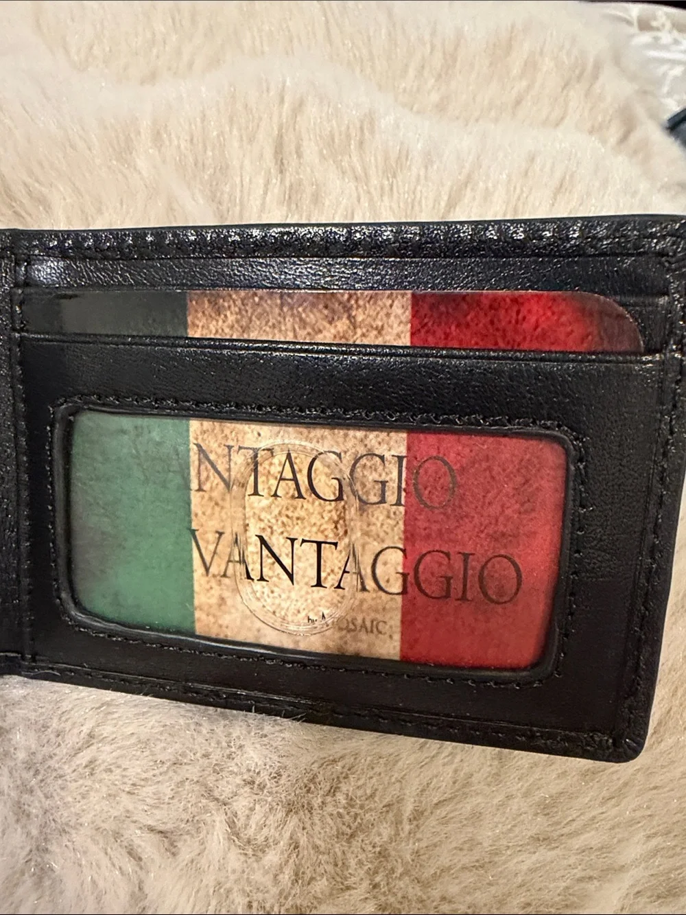 Mosaic Men's Black Leather Money Clip Credit Card Wallet
